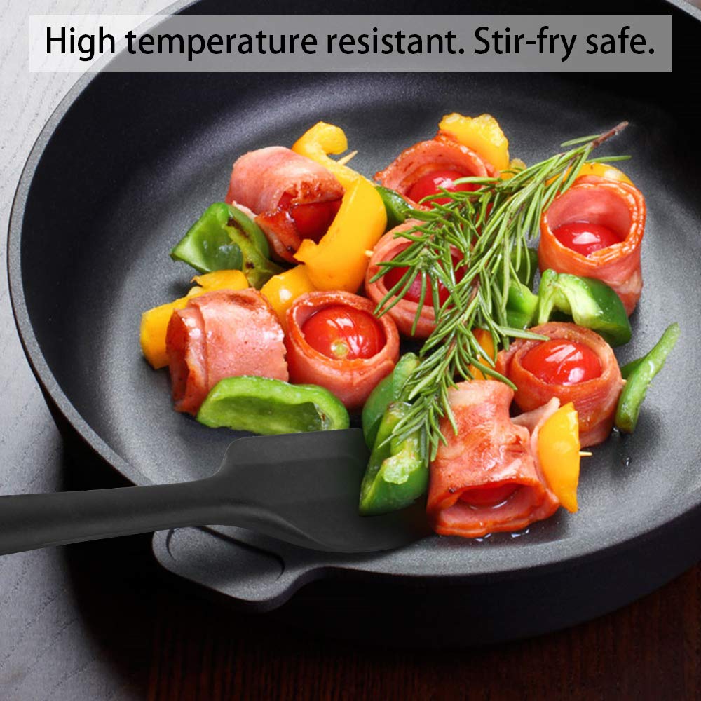 Zestaw silikonowych szpatułek klasy spożywczej, odporne na wysokie temperatury i wysokie temperatury, nadają się do mycia w zmywarce, gumowe szpatułki kuchenne, nieprzywierające (zestaw 4 szt.)