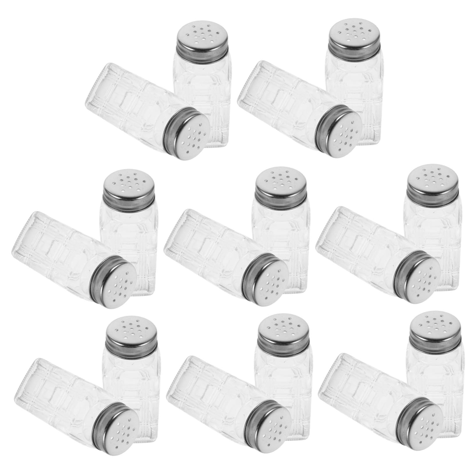 Amosfun 16stücke Teiliges Transparente Gewürzflaschen mit Deckel Quadratische Form für Küchenorganisation Behälter für Pfeffer und Gewürze