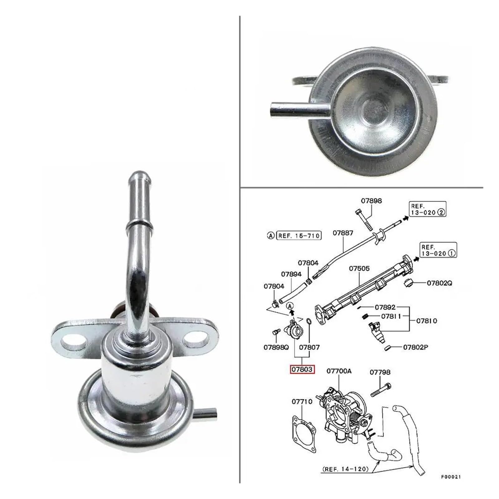 Regulador de presión inyección combustible, Compatible for Mitsubishi, Lancer 2.0L .4L-L4 2003-2006 MD320749 regulador de presión de inyección de combustible d