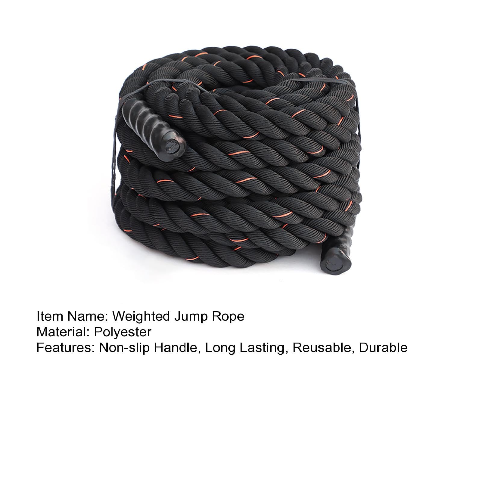 Corde à sauter lestée avec poignée antidérapante pour entraînement musculaire, équipement de fitness