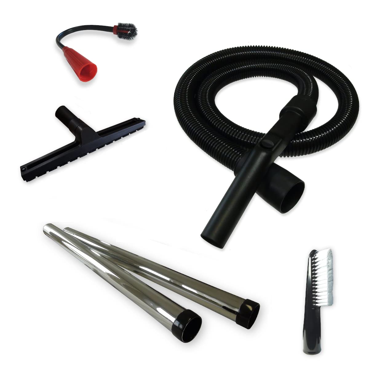 Zubehör Set Kallefornia K687E-Kit geeignet für Kärcher SE 4002 - bestehend aus Saug-Schlauch breite Hart-Bodendüse lange flexible Fugendüse Bürstaufsatz Bürste Düsen-Set