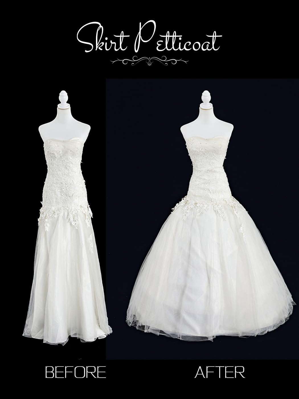 Urieo Hoopless Petticoat Crinoline 8 Layers Tulle Underskirt Slip for Wedding Dress