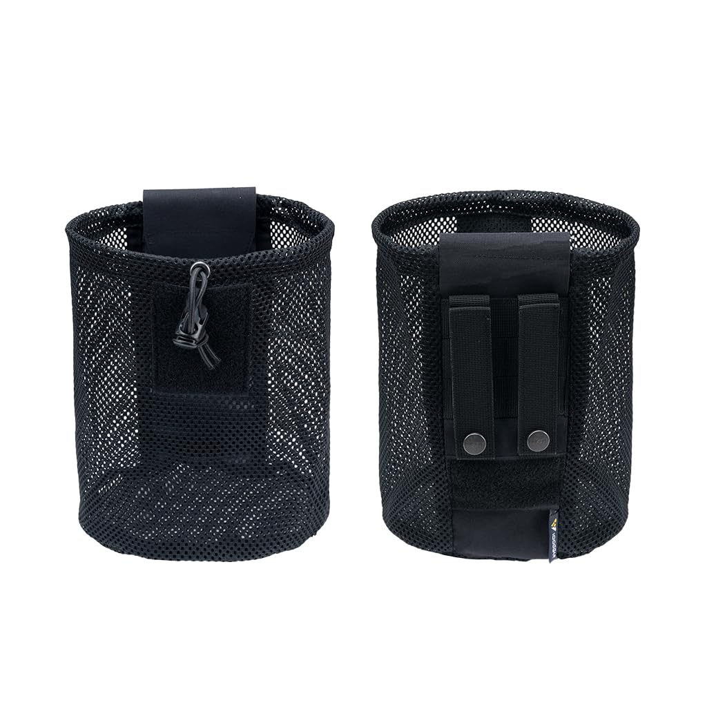 IDOGEAR SPORTS Tactical Molle Dump Pouch Foldable Mag-Net Drawstring Recycle Pouch Recovery Tool Pack for Molle Belt Tactical Vest Backpack (Black) - Image 2