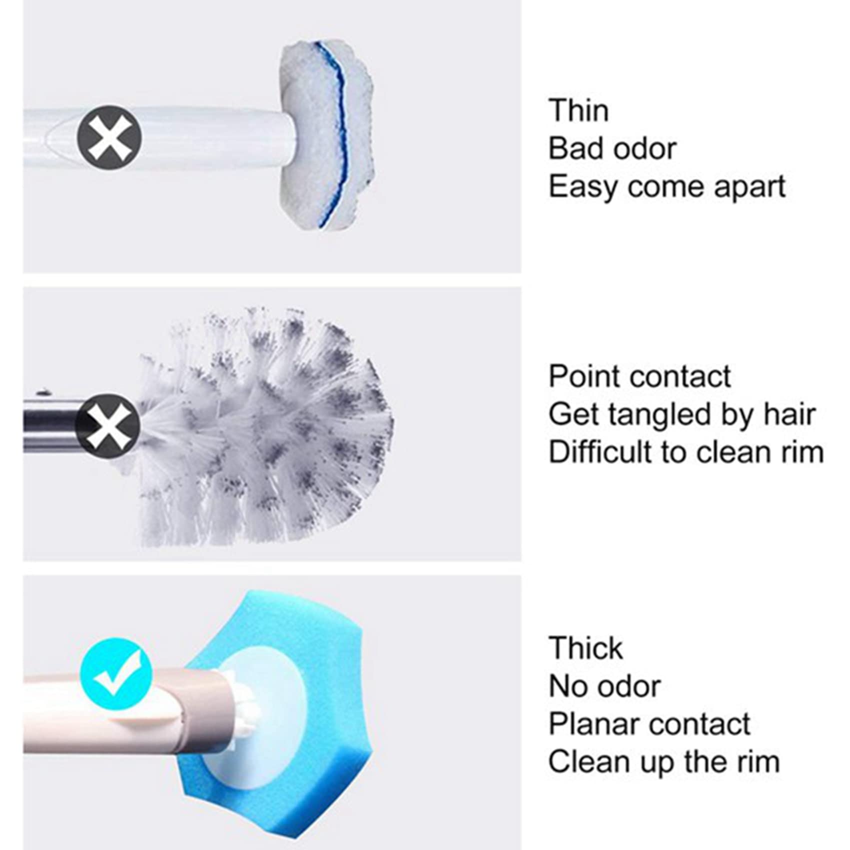 Système de Nettoyage de Toilette Jetable Recharge Jetable de Toilette Recharge Brosse Fraîche Recharges Jetables - 192 Recharges