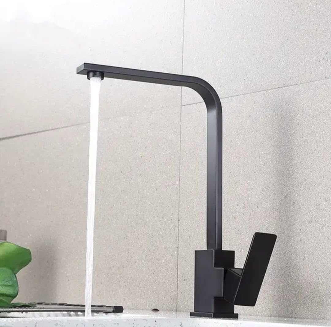 SS-304 Hot & Cold Single Lever 360° Swinging Counter Table Top Kitchen Sink Mixer | Faucet Tap for Sink and Kitchen | Deck Mounted Installation Type | Black Matte Finish (1 Pc Pack) (B0D2R3168H) Amazon Price History, Amazon Price Tracker