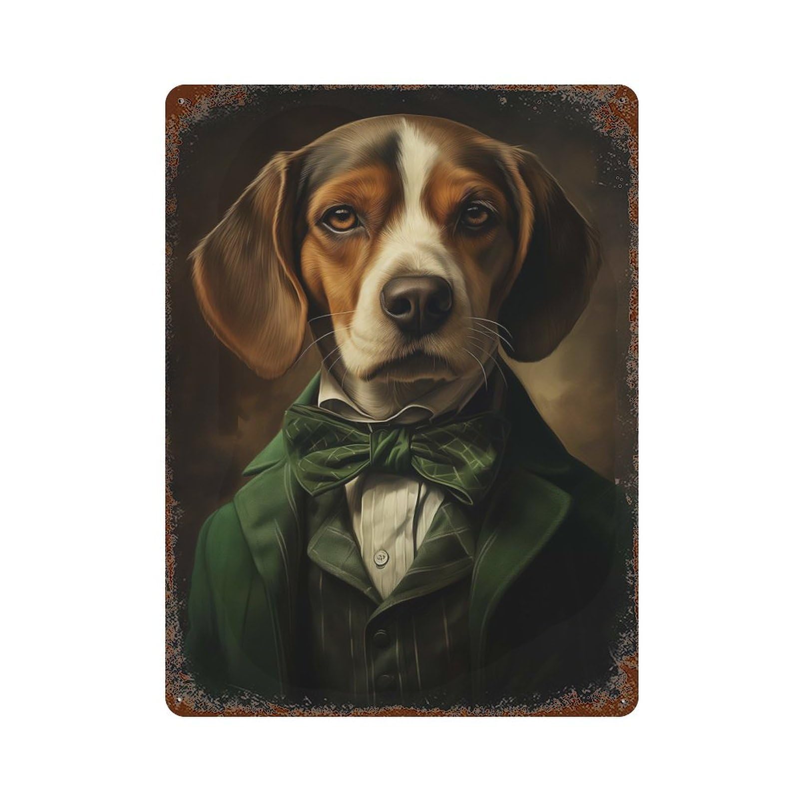 Decorative Tin Sign Celtic Beagle Dog 15.7"x11.8", Vintage Wall Decor for Pub, Kitchen And Man Cave Decor