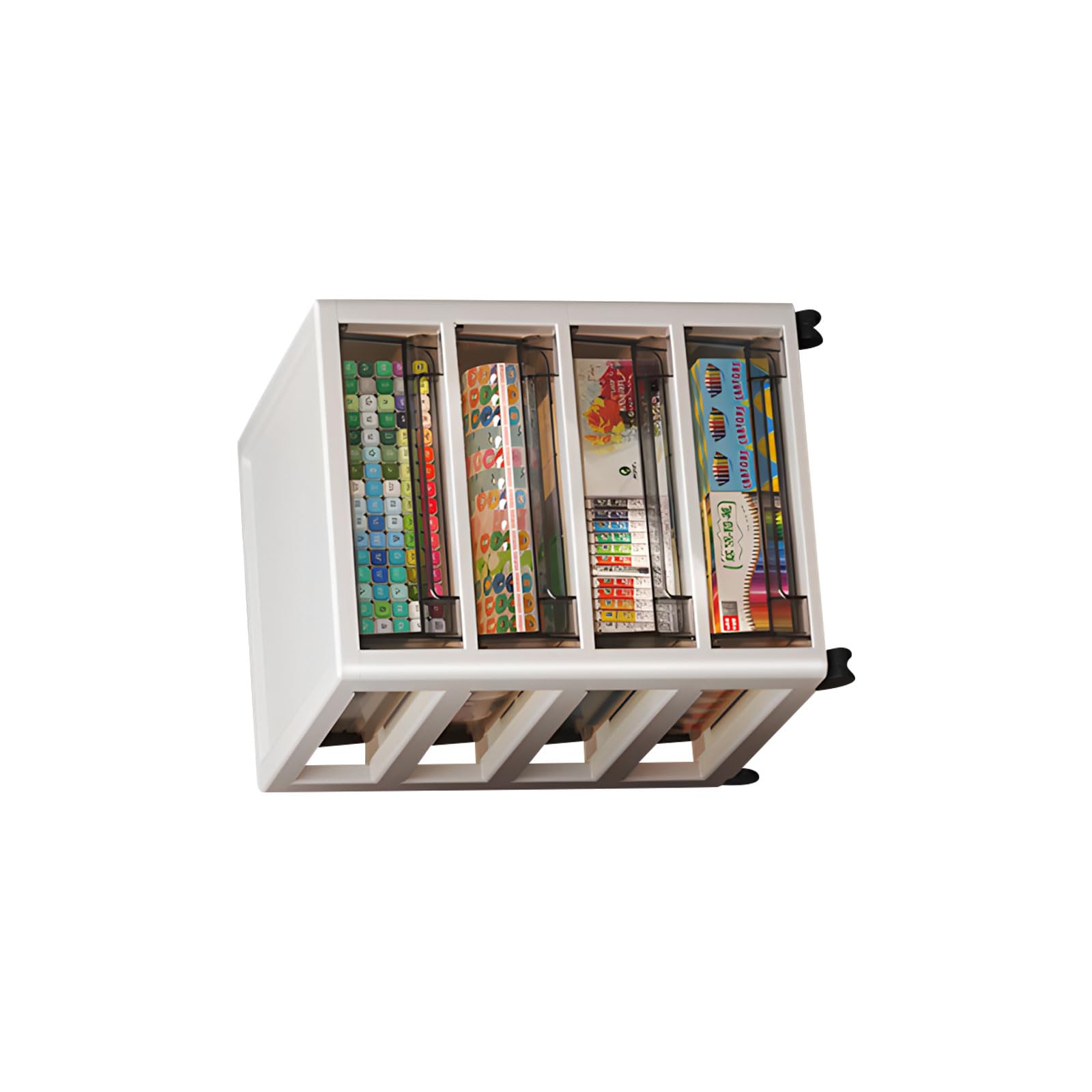 ZEPFJHE Modern Stackable Cabinet for Media Books Magazines Cables and Household Items Storage Permanent Planner