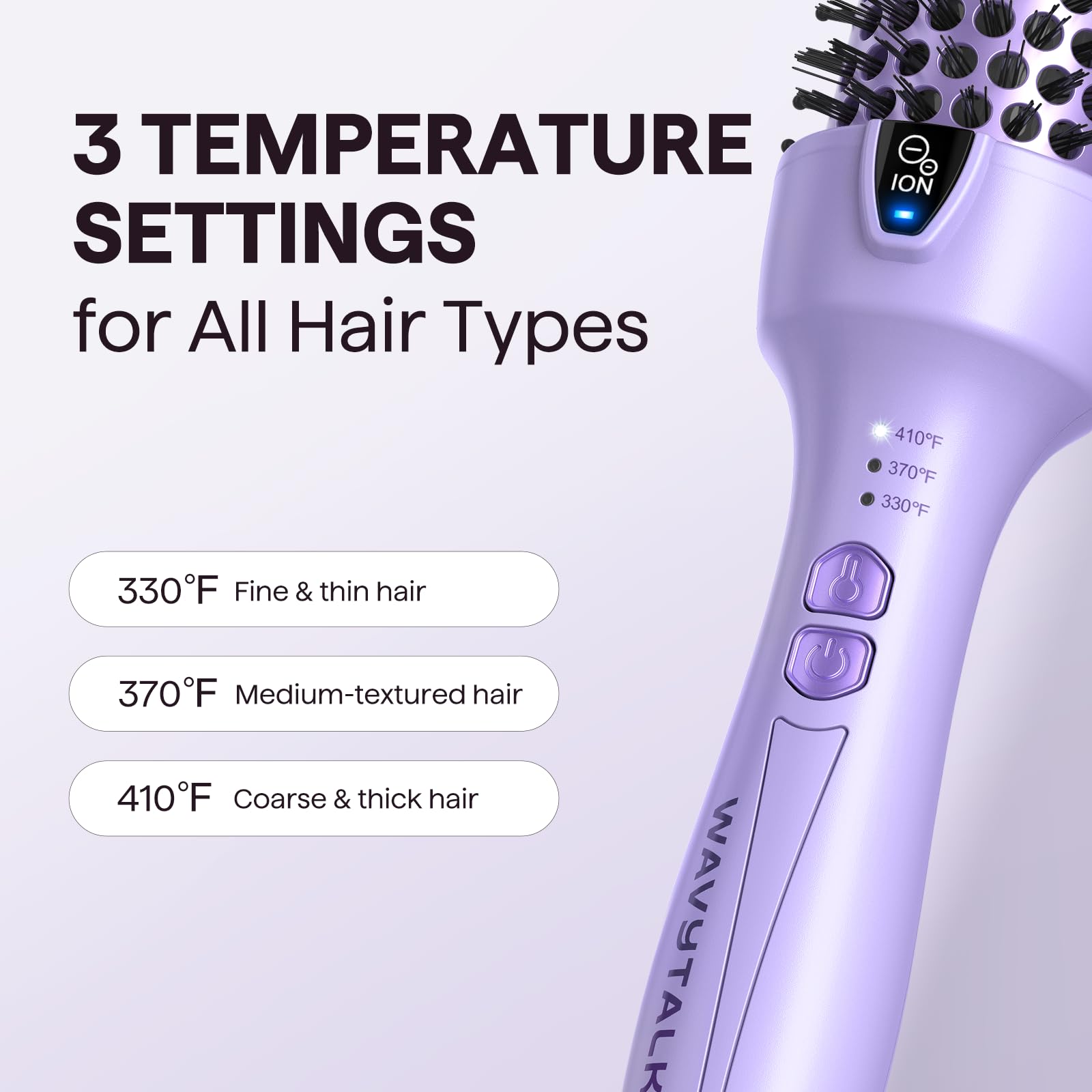 Wavytalk Thermal Brush, Blowout Express 1.5 Inch Negative Ion Thermal Round Brush Creates Blowout Look Makes Hair Shinier & Smoother, Dual Voltage, Easy to Use (Pink)