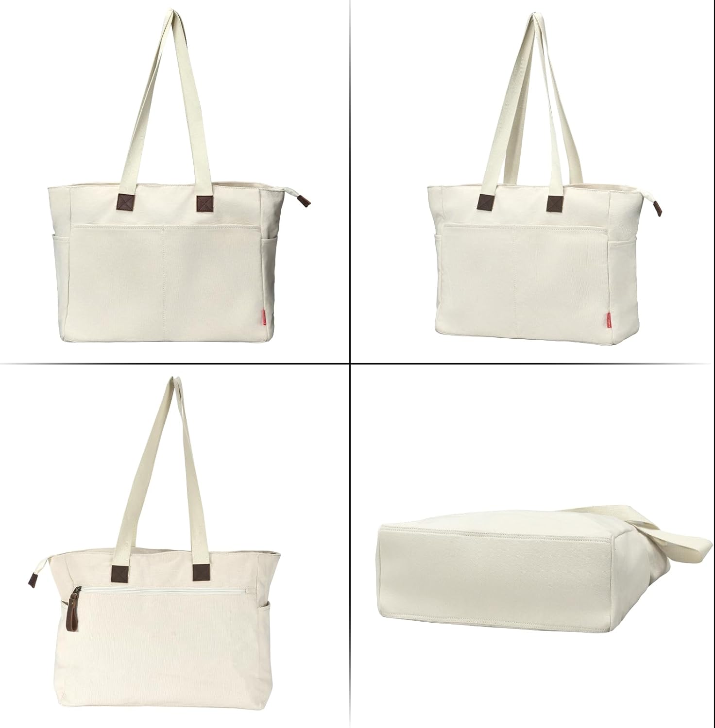 Canvas tote bag tote bag with compartment for commuting, suitable for work, sports,... - Image 7