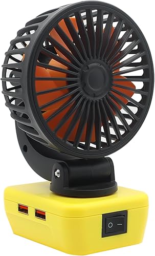 Ventilador de 20 V con batería compatible con batería Dewalt de 20 V Max, ventilador de batería portátil con protección de bajo voltaje y ventilador