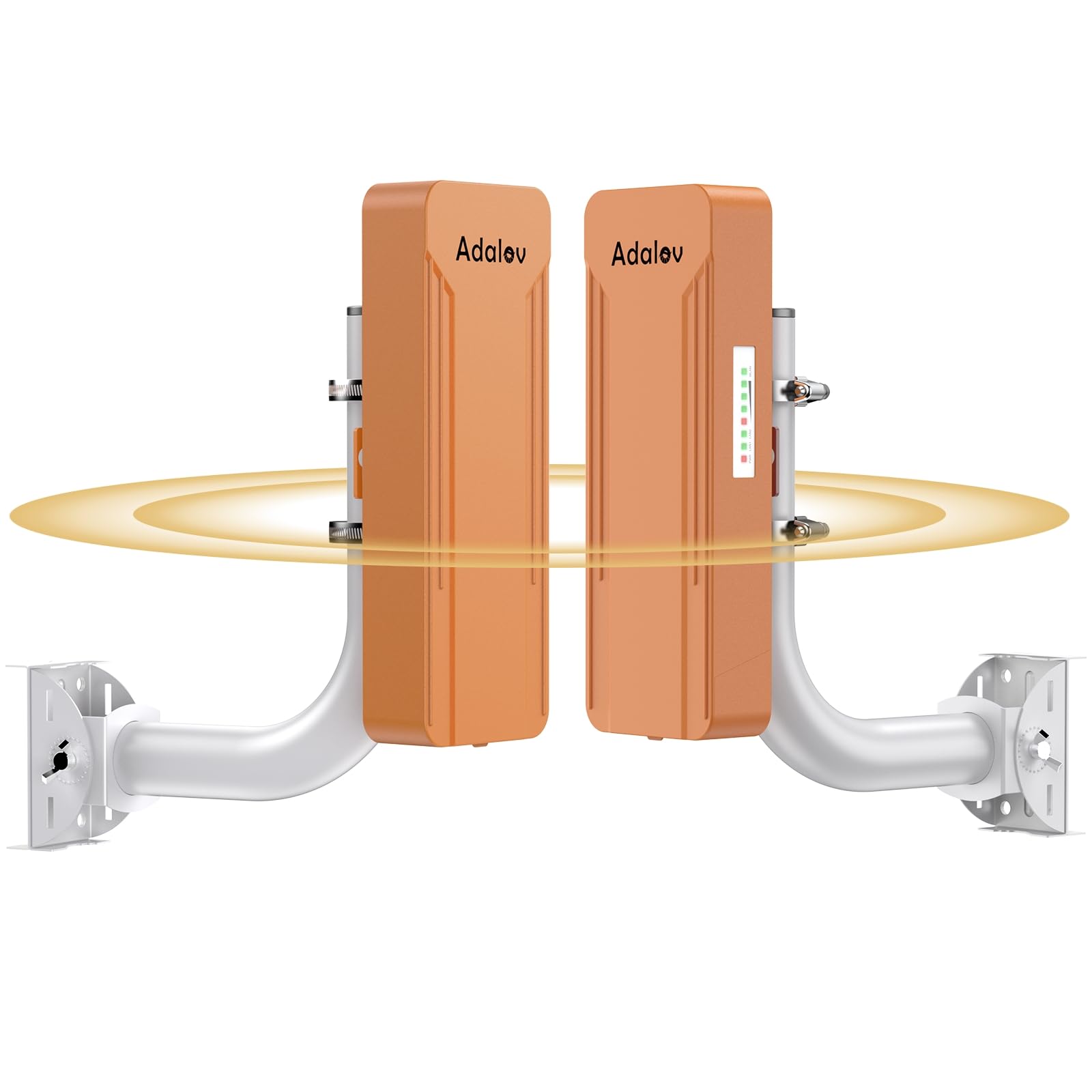 Dual Band Gigabit WiFi Bridge with Two Bracket Mounts, Adalov 3KM Long Range Point to Point Wireless Bridges Outdoor for Long Range Extend of Starlink/Network/Security Camera, PTP/PTMP Ethernet CPE