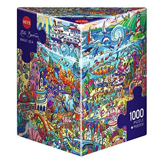Heye- Other License Puzzle triangolari Magic Sea, Berman, Colore Grigio, 29839