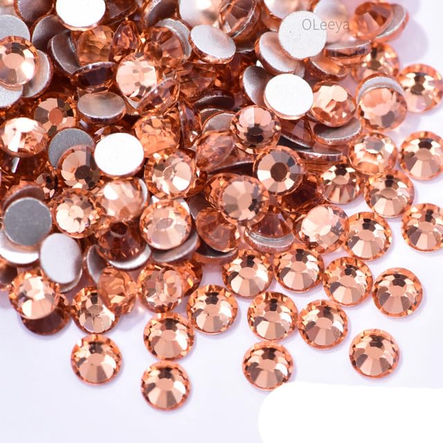 14400 pezzi SS3-SS34 Unghie glitterate senza strass con retro piatto per accessori per unghie, arancione, SS6-14400 pezzi champagne SS30-2880 pezzi