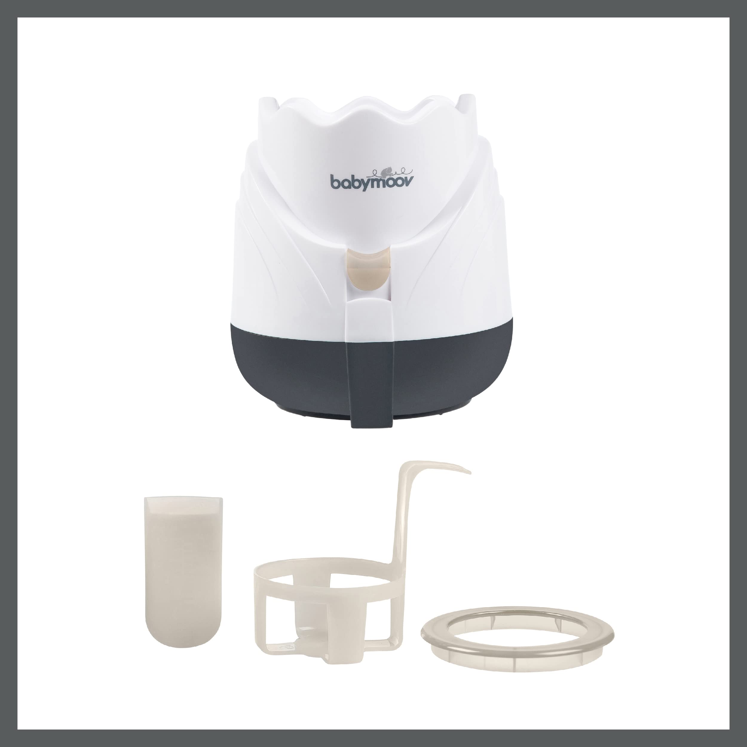 Babymoov Tulip Flaschenwärmer - Für Babyflaschen und Babygläschen, schnelles Aufheizen mit Dampf, universell mit Adapterring, automatische Abschaltung, Babykostwärmer