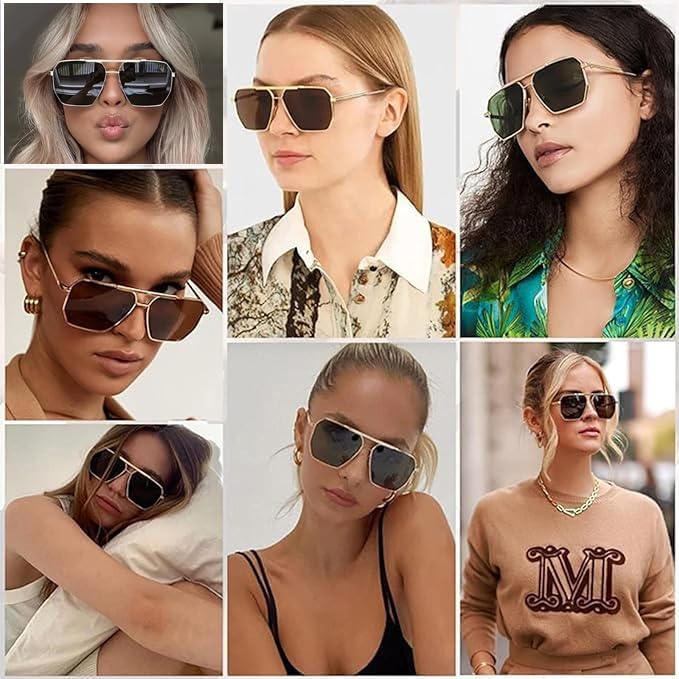 Image of Classic Aviator Sunglasses Retro Aviator Sunglasses for Women Men UV Blocking