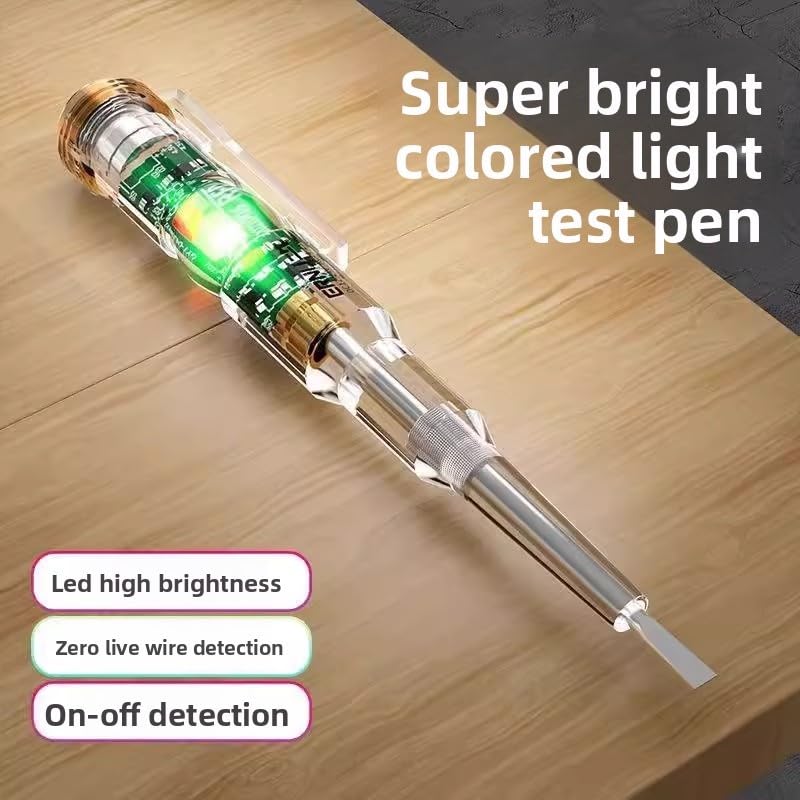 Image of Check Current Pen 70-250V AC Voltage Non-Contact Power Detector Pen Line Fault Plug Tester Electrical Circuit for Wiring Issues LED Indicator Built Screwdriver for Professionals & Home User (1PC)