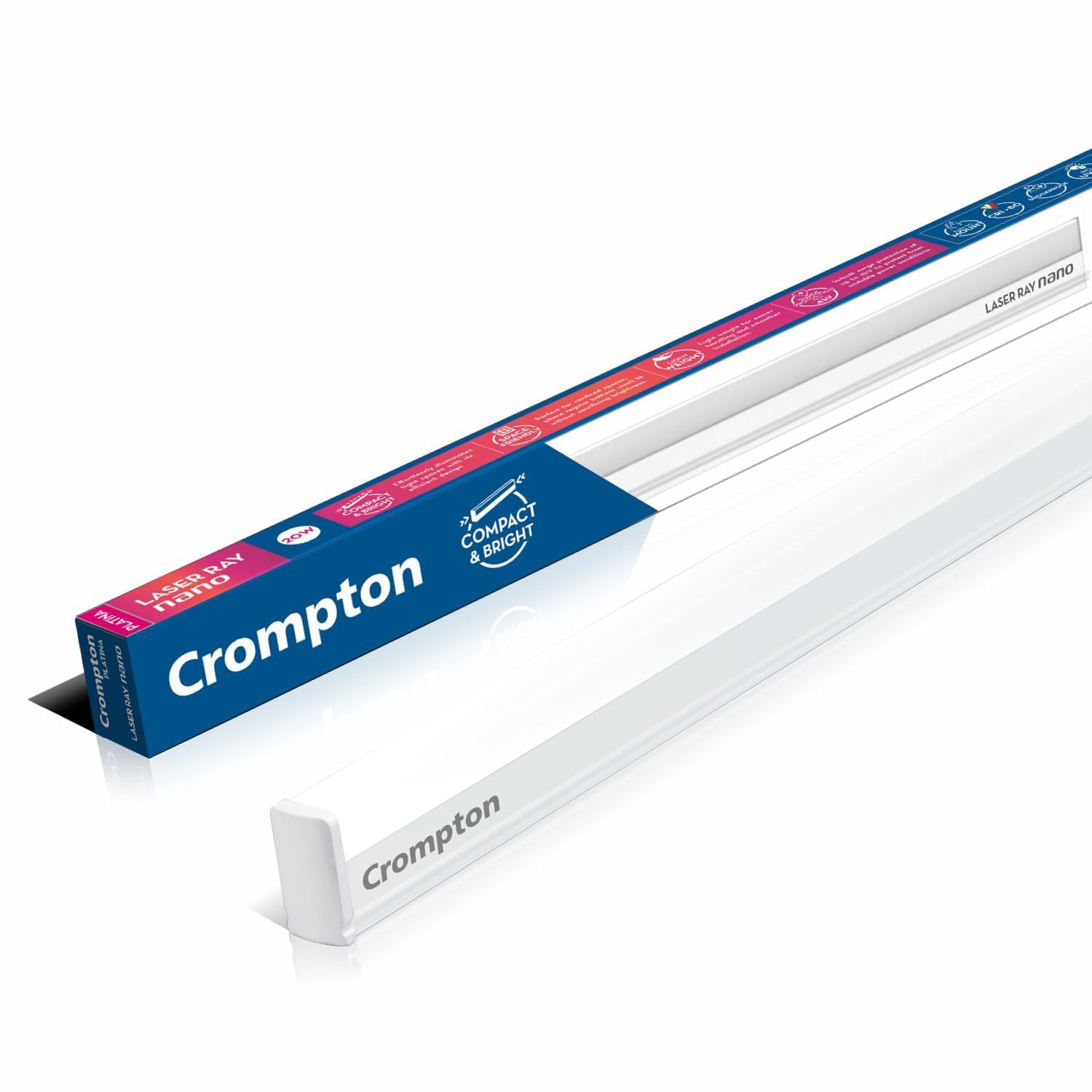 Crompton Laser Ray Nano 20W LED Batten Light | 2 Feet Slim Tubelight for Living Room, Bedroom & Home | Energy Efficient Integrated LED Batten | Cool Day Light 6500K | Pack of 1 (Pack of 1)-picture-23