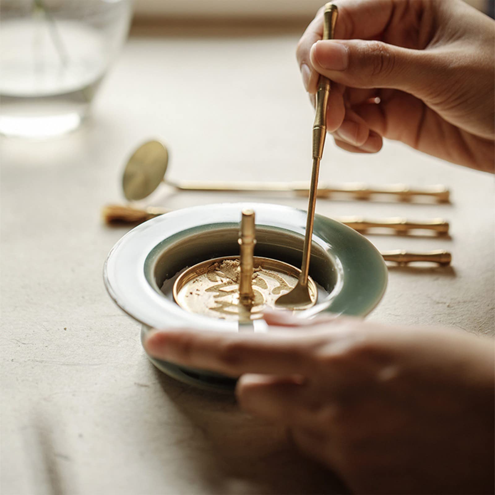 Set di Strumenti per bruciatore di incenso, Set per Creare incenso in Ottone, Kit Torre di riflusso Fai-da-Te, stampi per Coni di incenso per la Meditazione Yoga in Famiglia (Non Inclusi
