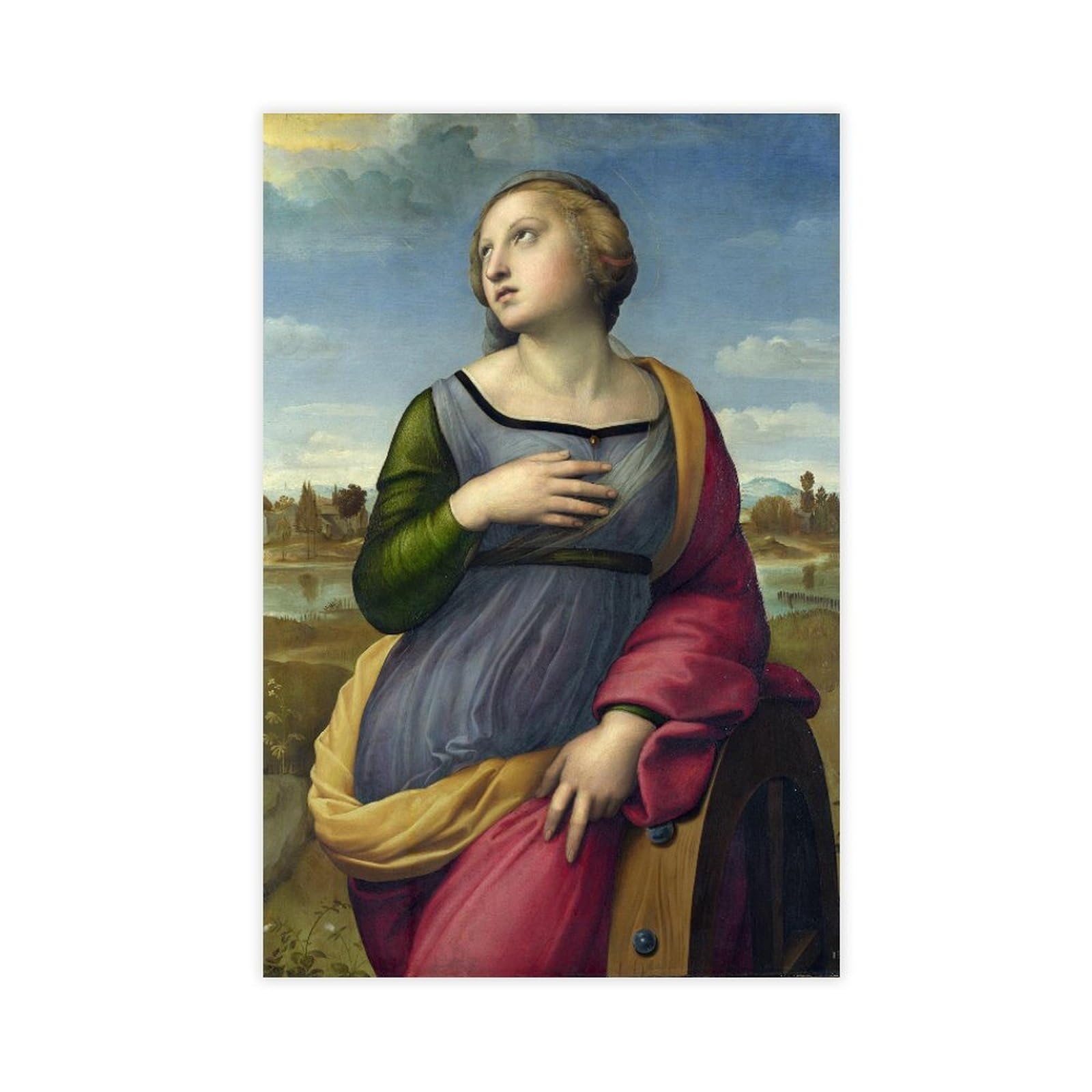 WCYB Saint Catherine of Alexandria by Raffaello Sanzio Posters Prints Canvas Deco Paintings Wall Art Unframe 12" L X 18" W