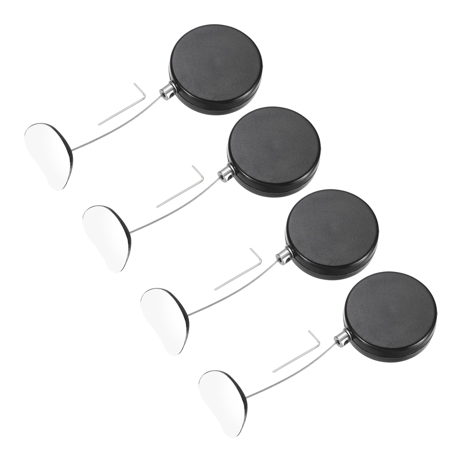 QUARKZMAN 3.3ft Câble Rétractable avec Patch Arc Télécommande Sécurité Serrure avec Cordon Réglable Anti Vol pour Laptop, TV, 150 G, Noir, 4 Pack