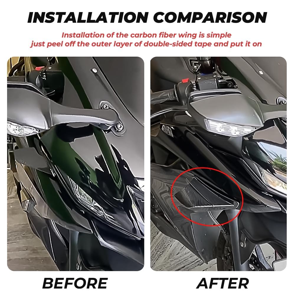 Spoiler Frontale per Yamaha TMax TMAX 530 560 SX DX TMAX530 TMAX560,Alette Laterali di Carenatura Moto Deflettori Aria Dinamica Modifica,Normal-A