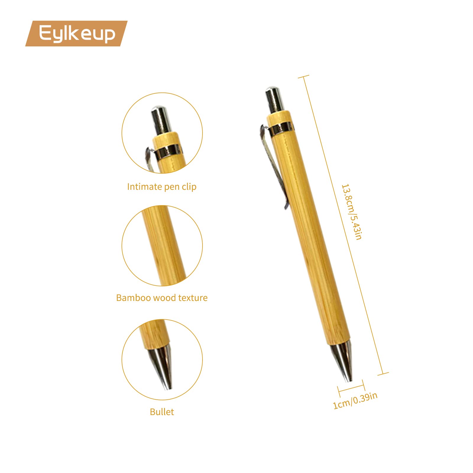 40pcs Penne a Sfera in Legno, Penne a Sfera Retrattili in Legno, Bamboo Penna a Sfera per Dipendenti Ufficio Studenti Insegnanti Adulti Regali Scrittura Scuola Ufficio