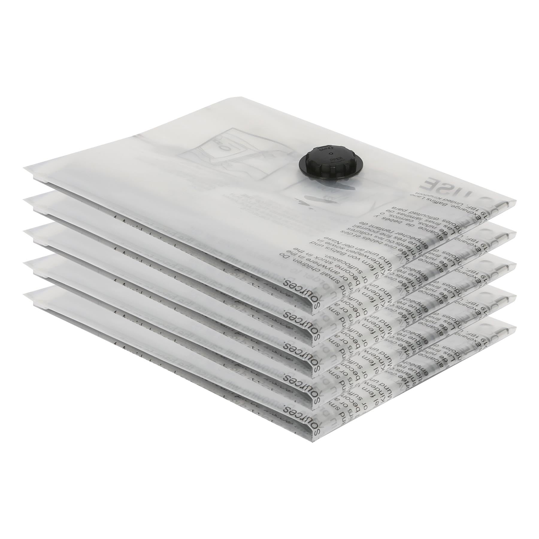 Harbour Housewares Grey Vacuum Storage Bags - Large (60 X 80Cm) - Pack Of 5