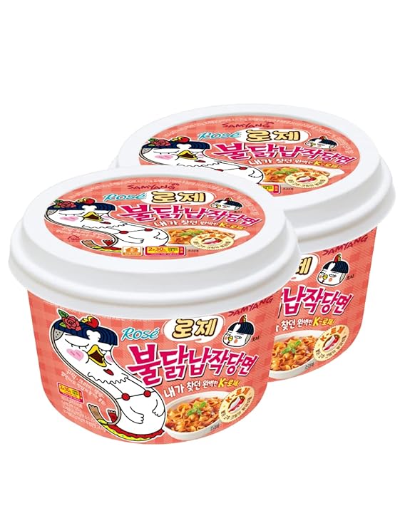 Buldak Glass Noodle Korean Instant Flat Noodles Cream and