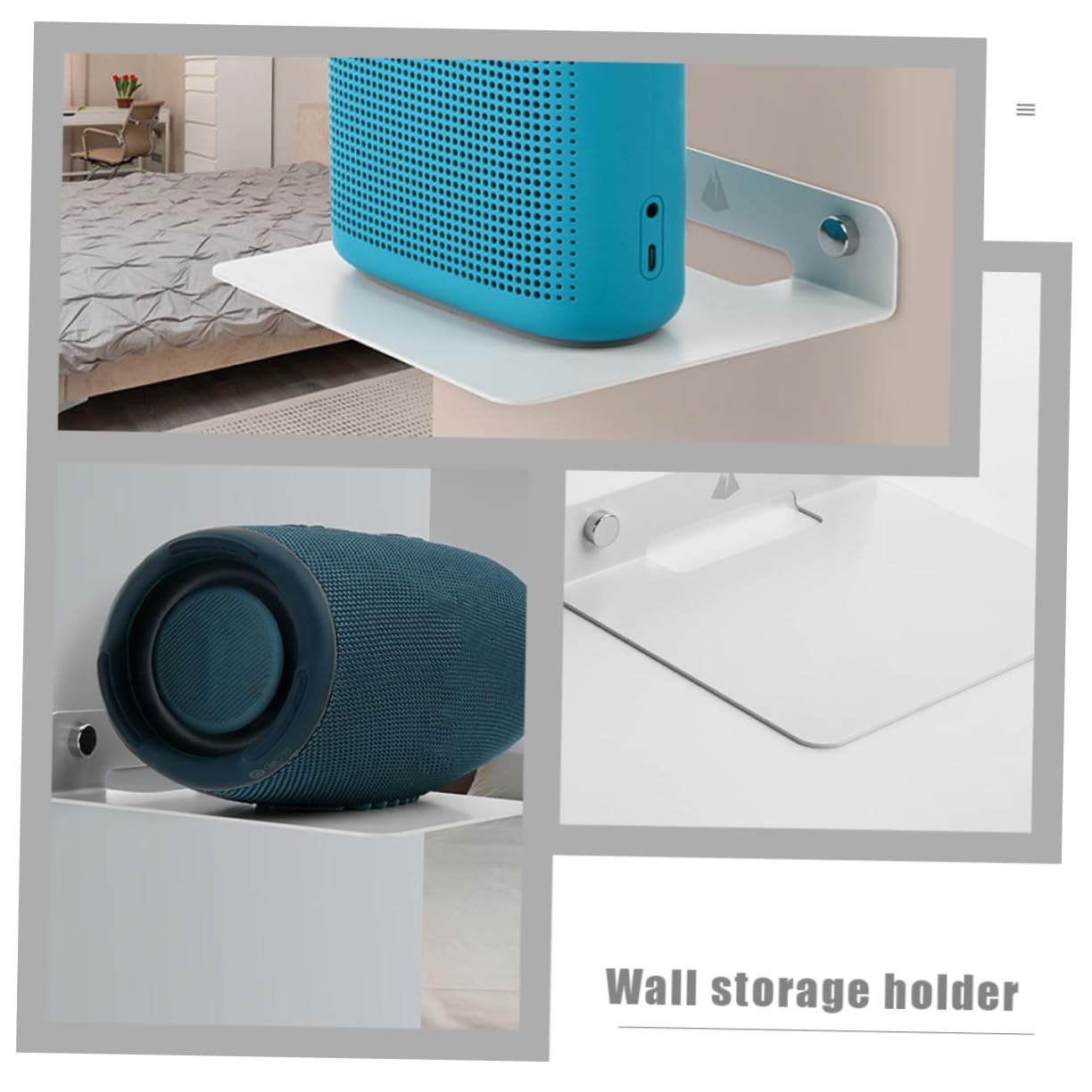 OFFSCH Speaker Mount Wall Bracket DIY Home Decor Metal Stand Space-Saving Organizer Universal Fit for Audio Devices