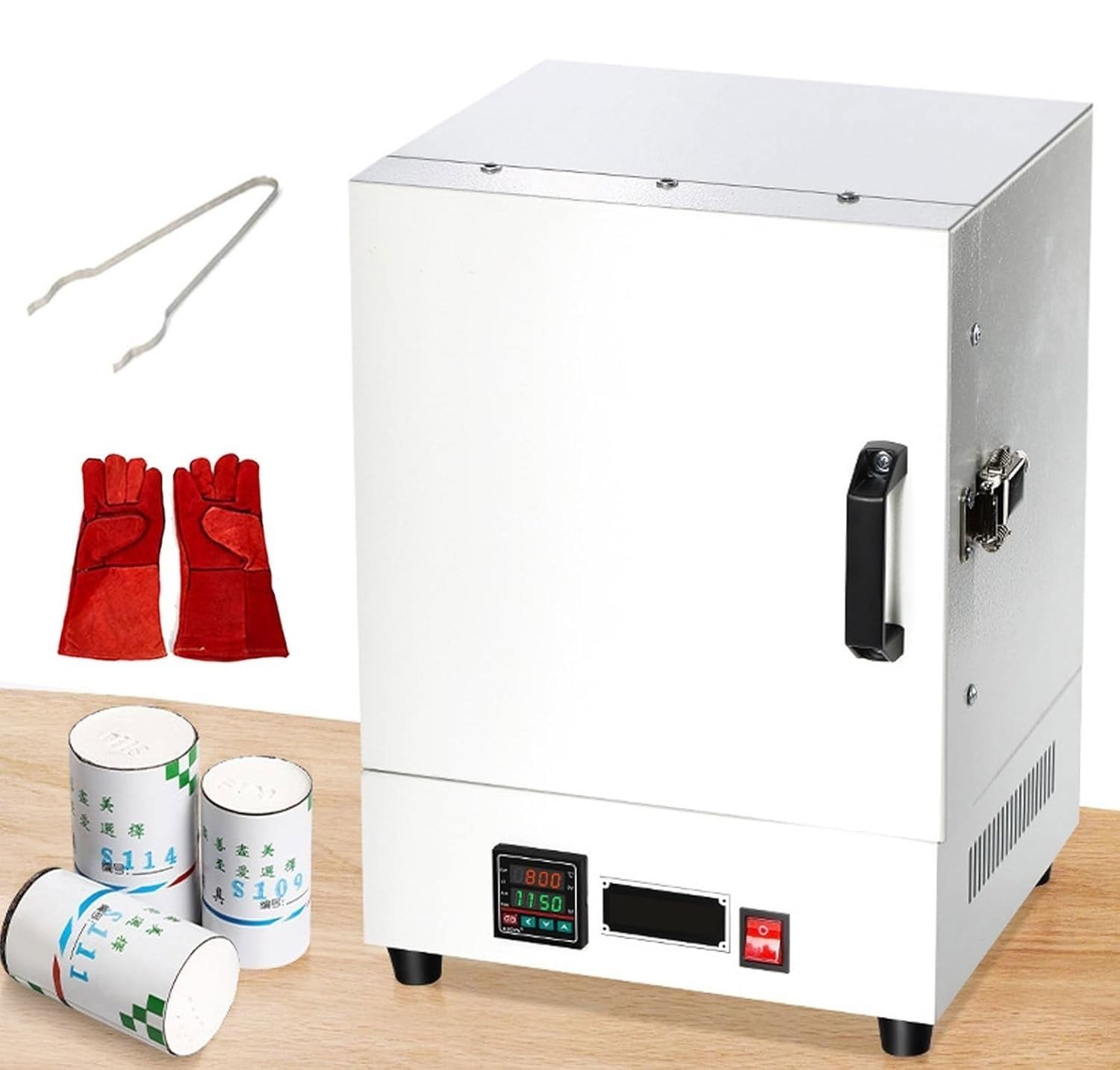 Horno de calefacción de cuatro lados de 2000 W, horno de mufla eléctrico temperatura constante máxima de 1150 °C/2102 °F, for depilación y joyería, fundición de cerámica
