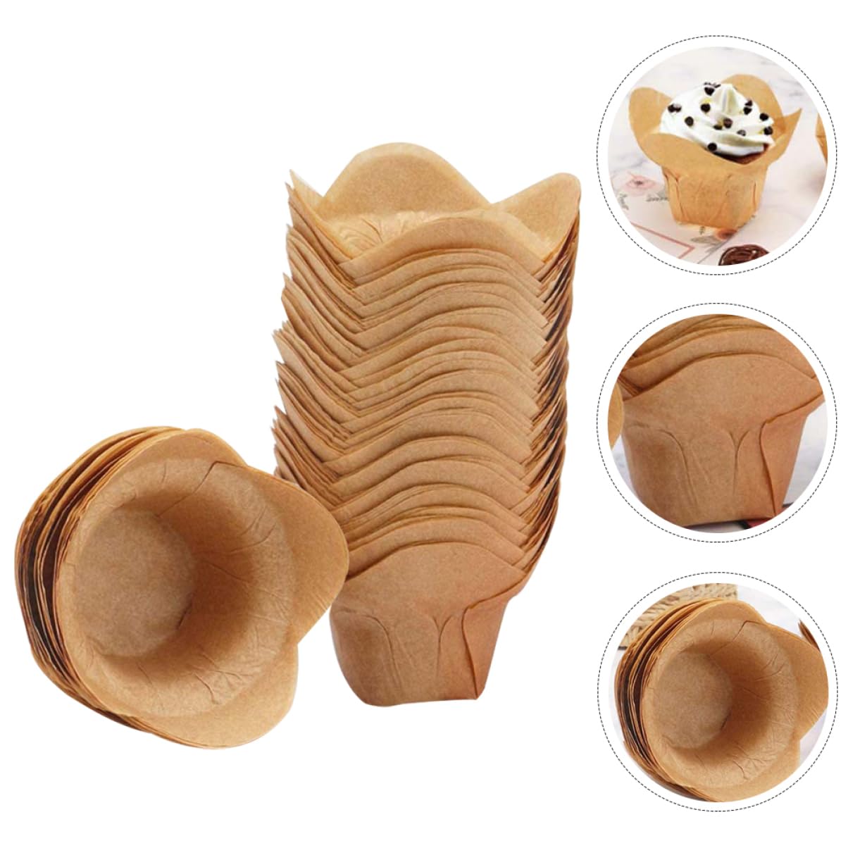 3 Sets Elegante Cupcake-förmchen Backförmchen Pergamentpapier Antihaft-muffinförmchen 100 Stück * 3