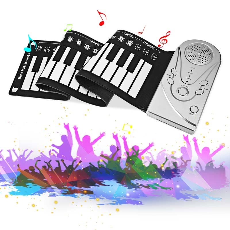 Clavier de piano pliable à 49 touches – Le piano à clavier portable se branche sur les écouteurs et fonctionne sur… - Les Beatles, Paul McCartney, John Lennon, RIngo Starr, George Harrison Clavier de piano pliable à 49 touches - Le piano à clavier portable se branche sur les écouteurs et fonctionne sur…