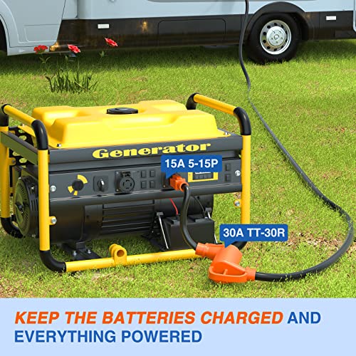 Image of Nilight RV Power Adapter Cord 15Amp to 30Amp 110V Pure Copper Heavy Duty 10 Gauge Wire ETL Listed 5-15P to TT-30R 15M /30F Weatherproof for RVs Camper Caravan Van Trailer