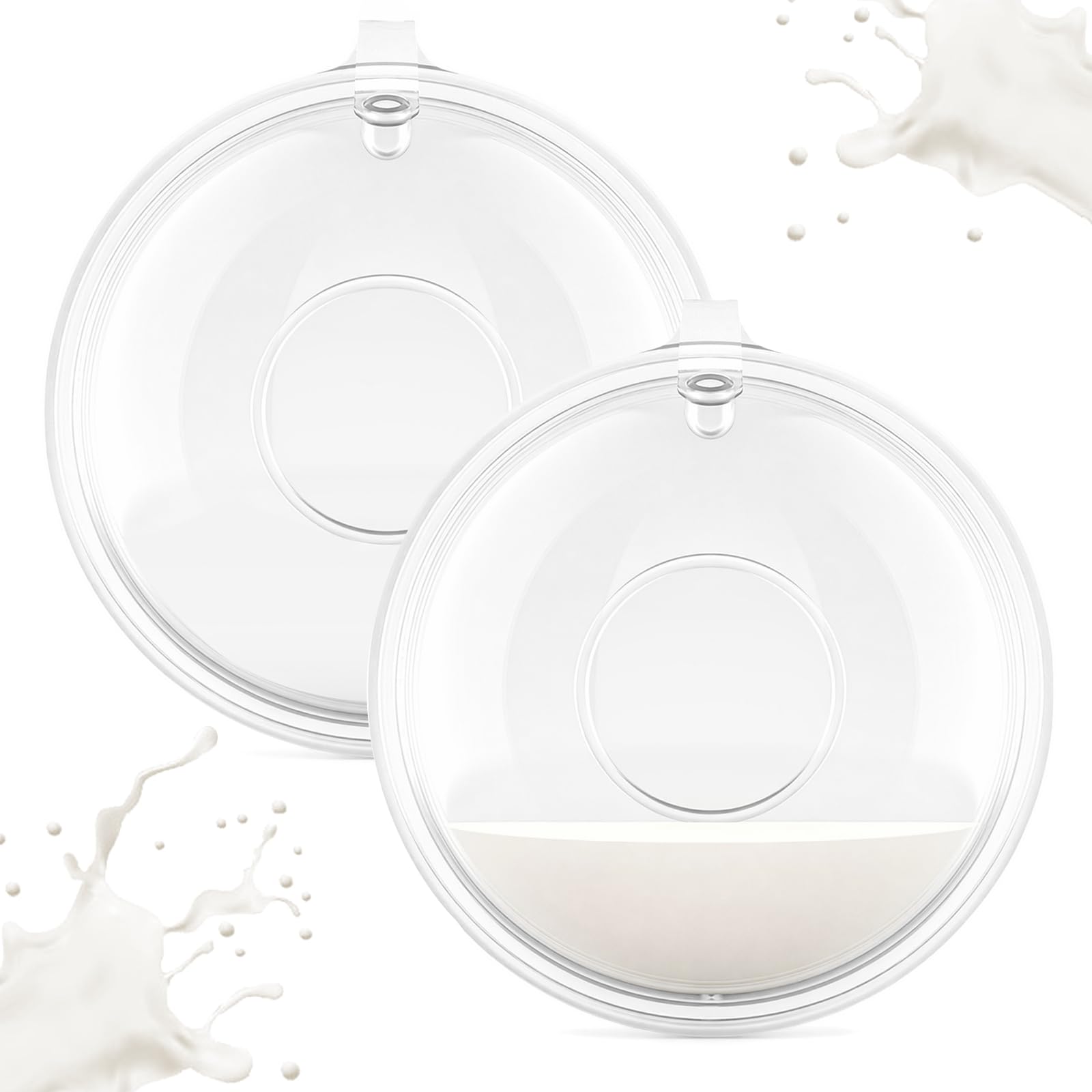 Silicone Breast Milk Collector Shells & Reusable Nursing Pads for Breastfeeding, Wearable Milk Catchers & Breastmilk Collection Cups to Prevent Leaks, Soft & Comfortable (2 Pack)