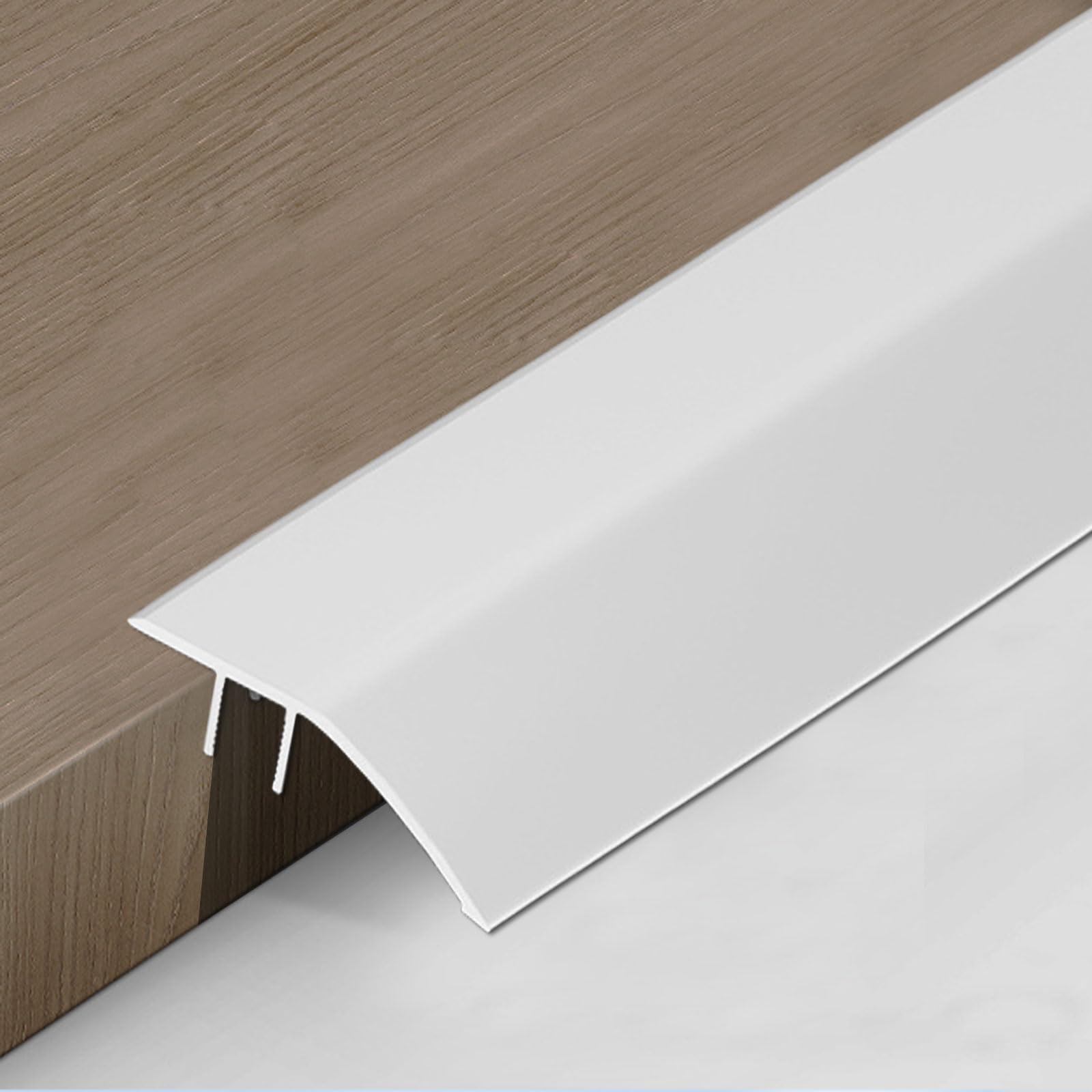 Strisce di transizione a pavimento in alluminio, profilo di transizione per compensazione dell'altezza 5-12 mm, rammenda per soglia della porta, laminato, piastrelle, pavimenti in legno, 0,9 m x 43 mm