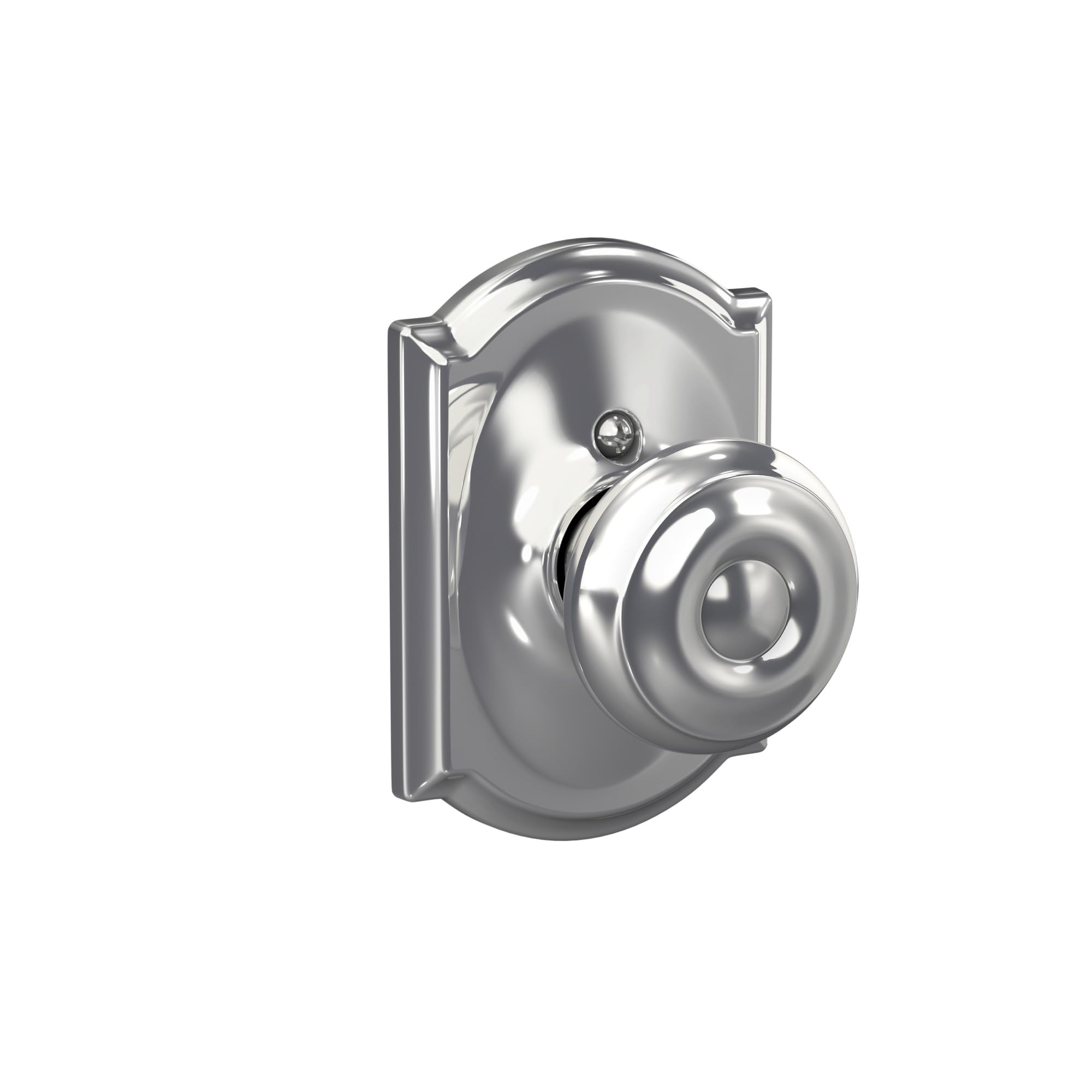 SCHLAGE Georgian Knob with Camelot Trim Non-Turning Lock, Bright Chrome (F170 GEO 625 CAM)
