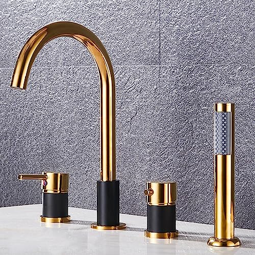 Robinet de Baignoire et Pommeau pour un Bain Relaxant Ensemble Noir Chrome de Style Nordique
