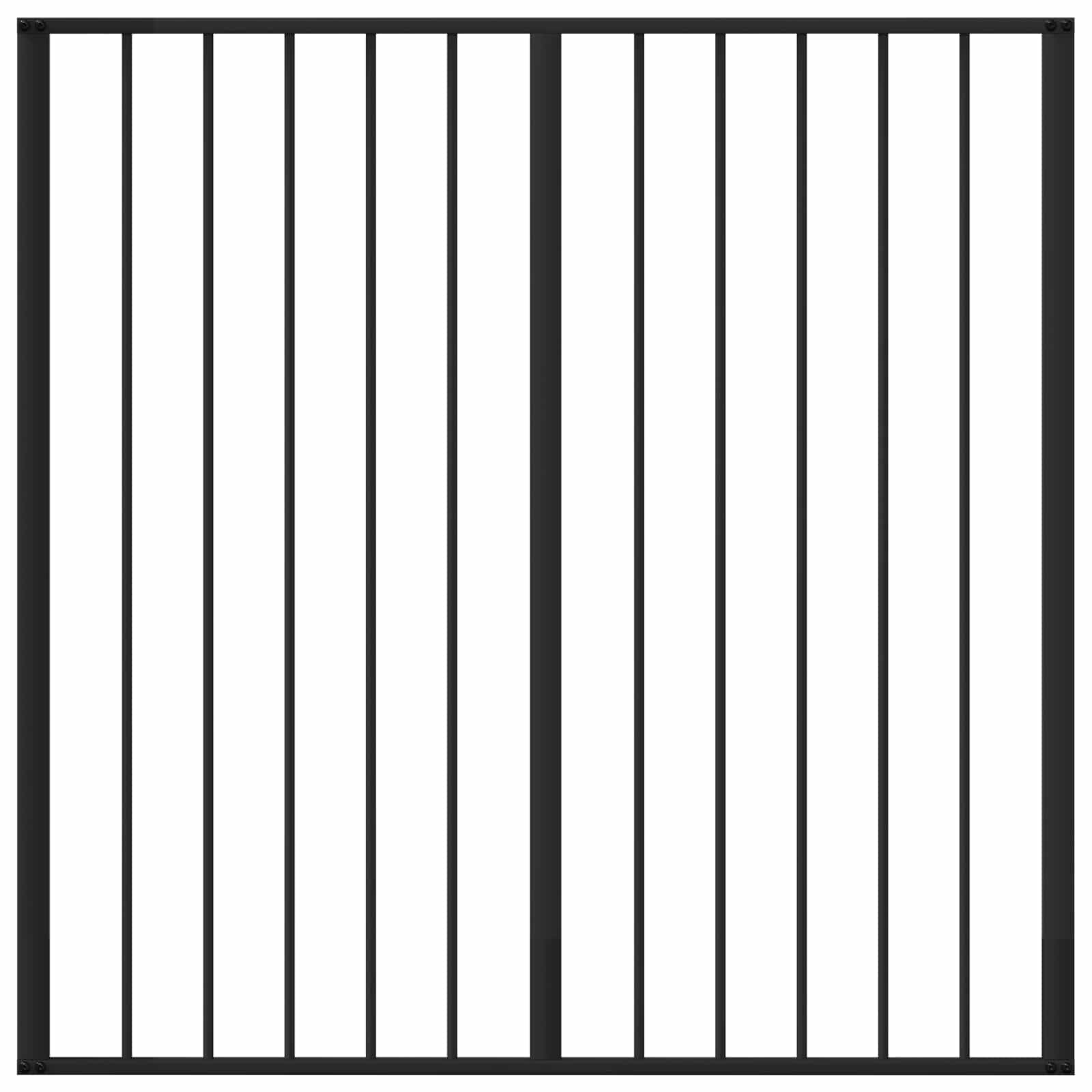 Puerta para perros de 4 piezas, acero galvanizado negro, 100 x 100 cm, plegable, para interior, para cachorros, seguridad y protección en el salón, versátil