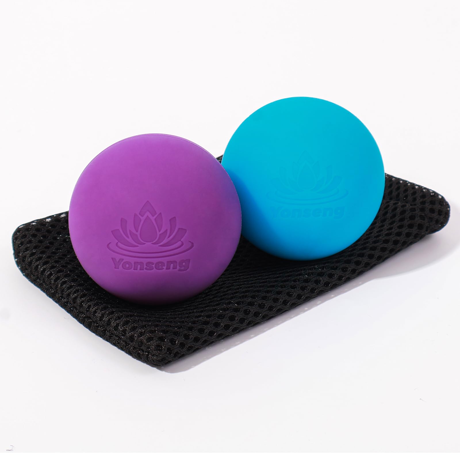 Physical Yoga Balls Massage Lacrosse Balls for Myofascial Release, Trigger Point Therapy, Muscle Soreness Deep Tissue Massage Physical Therapy Equipment(2 Pack,Blue and Purple)