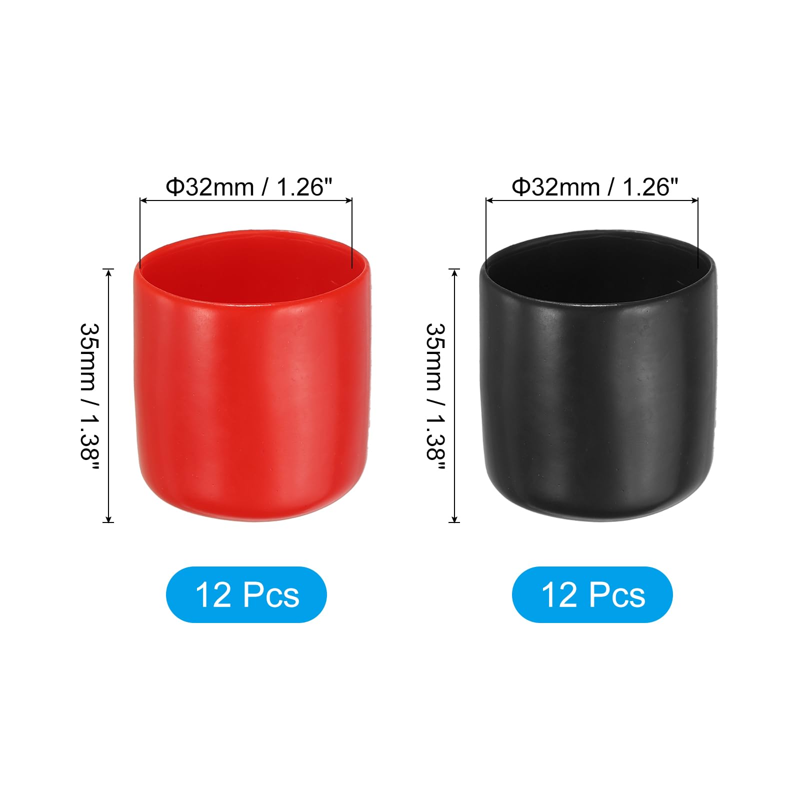 PATIKIL 32 mm Round Rubber End Caps - Image 2