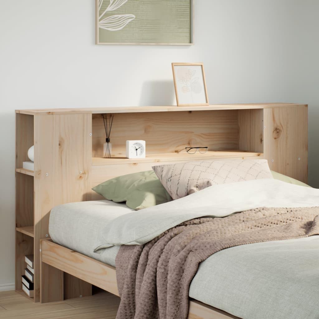 vidaXL Cabecero de Cama con almacenaje Madera Maciza de Pino 135 cm