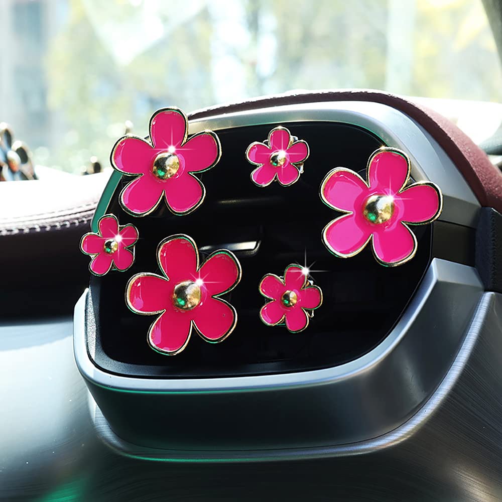 6 Stück Blumen-Luftentlüftungsclip, Klimaanlagen-Auslass, Auto-Lufterfrischer, Auto-Lufterfrischungs-Gadget, bunte Gänseblümchen for Mädchen und Frauen, süße und elegante Auto-Dekoration/120/703