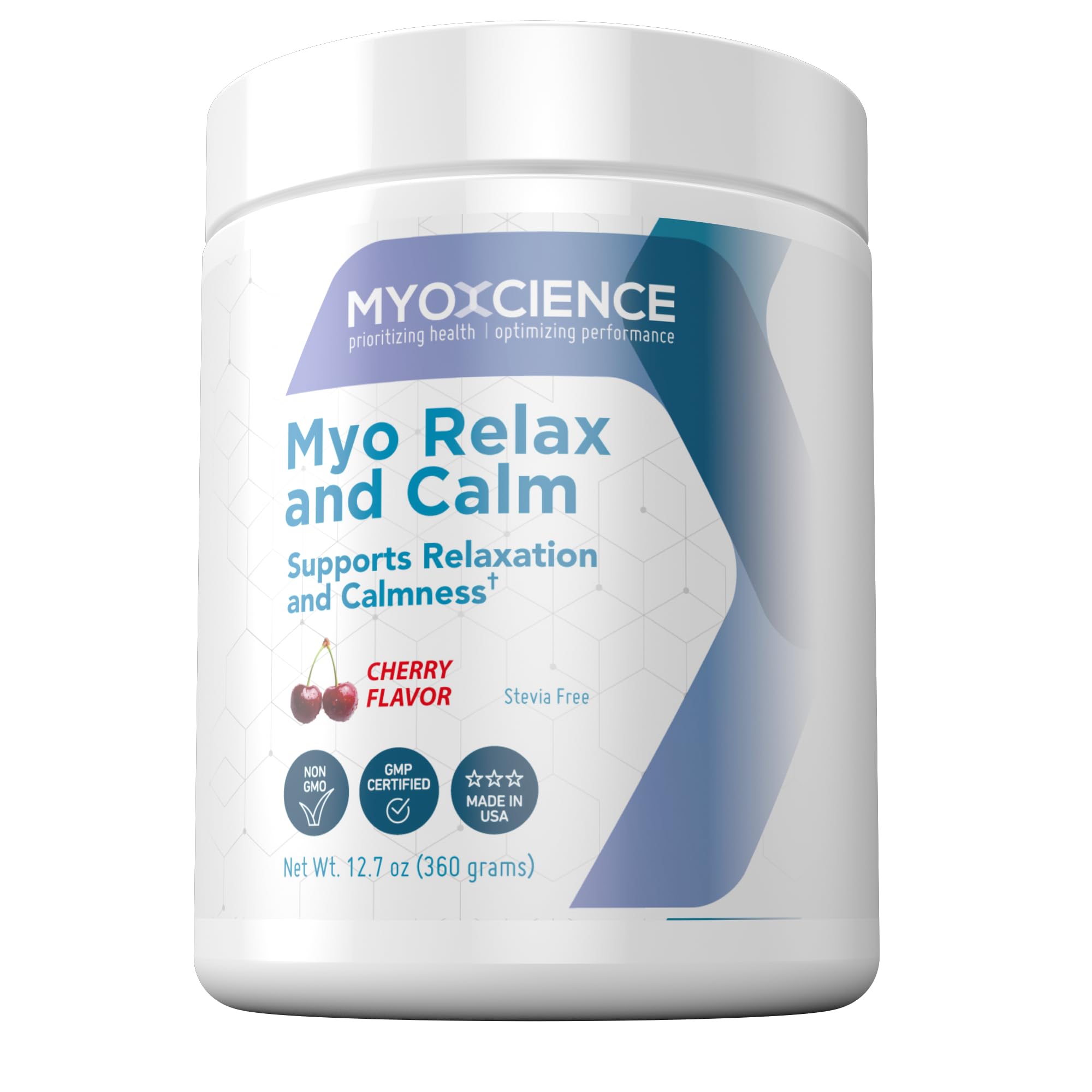 MYOXCIENCEMyo Relax & Calm | Myo-Inositol, L-Theanine, Taurine, Magnesium & GABA | Supports Sleep, Neurotransmitter, and Hormone Support (Cherry Flavor) (60 Servings)
