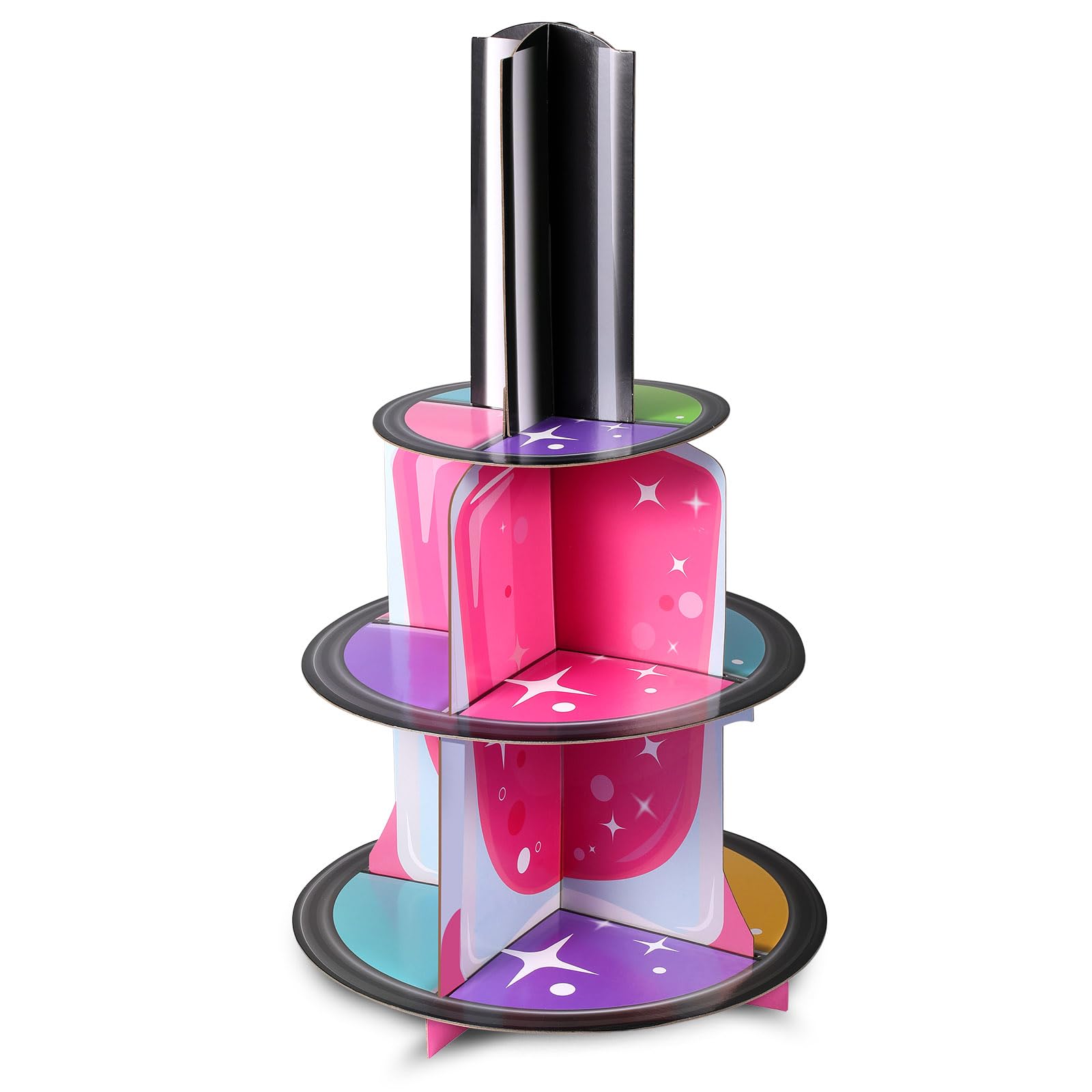 Perthlin Spa Party Decorations Cupcake Stand Spa Makeup Cake Stand Holder DIY Cupcake Dessert Tower Makeup Theme Birthday Party Supplies for Girls Princess Pink Bridal Bachelorette Baby Shower