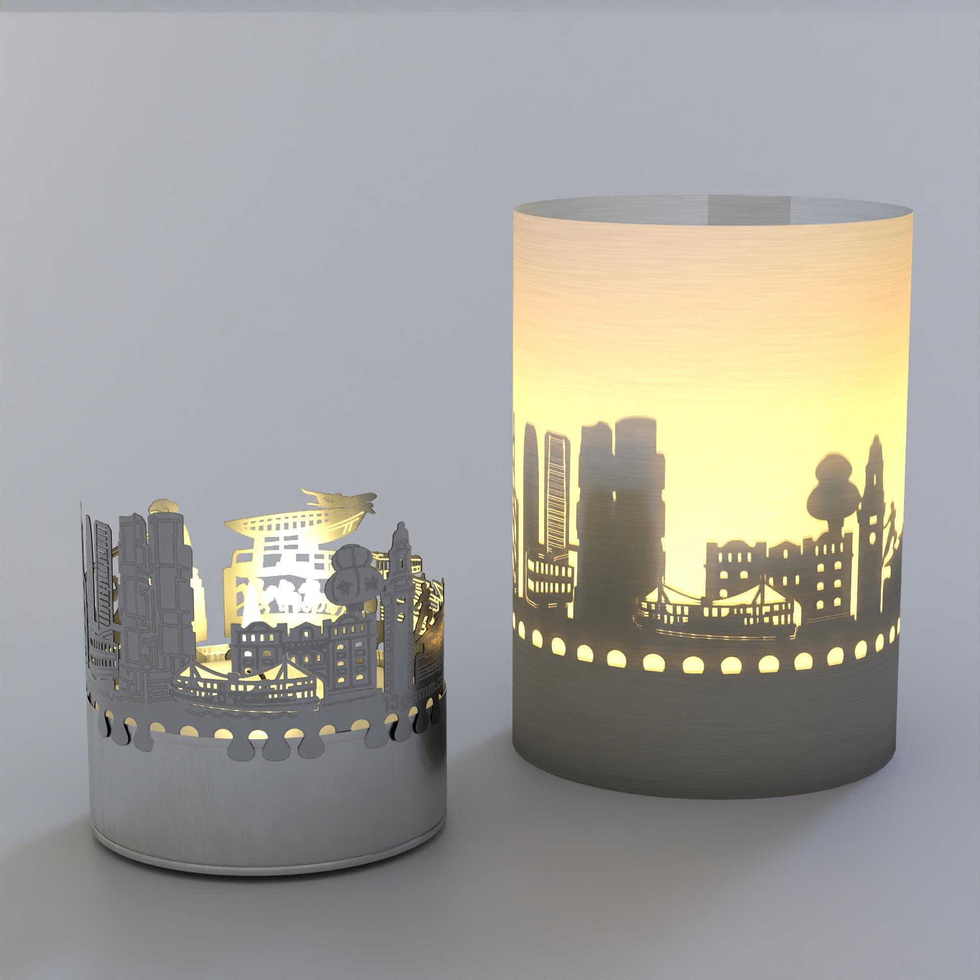 13Gramm White Hong Kong Skyline Gift Tube Shadow Play Candle - Captivating Souvenir & Decorative Accent With Iconic Landmarks – Perfect For Hong Kong Fans!