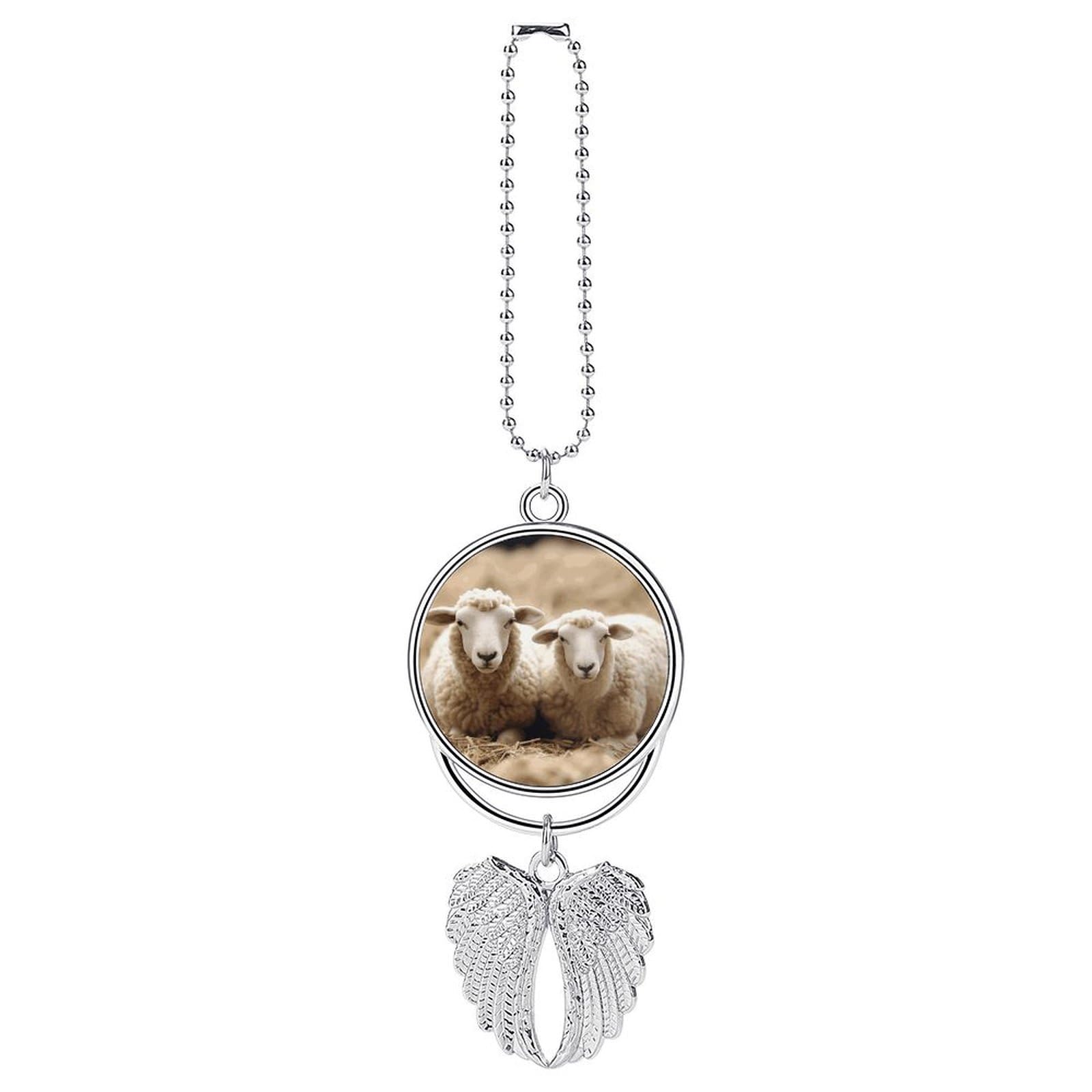 Lamb and Sheep Car Charm Alloy Car Rear View Mirrors Hanging Ornaments Stylish Car Pendant Funny Auto Hanging Accessories Car Hanging Ornaments Gift for Women Men