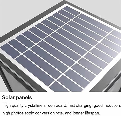 Miniatura 6 de JHBHQKX Luz solar para exteriores, lámpara de columna de cubierta de valla solar moderna con control remoto, luz LED impermeable de pilar para