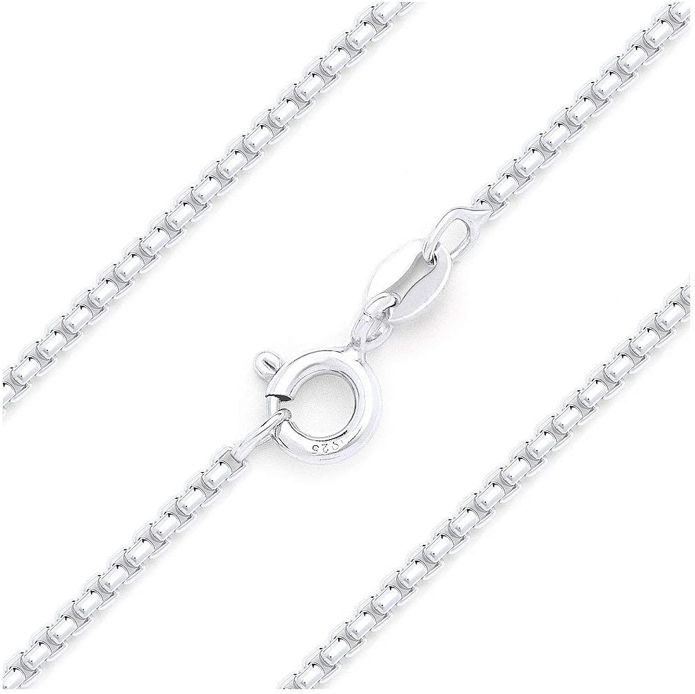 Blue Apple Co. 6MM Square Box Chain .925 Solid Sterling Silver Sizes 8-28"