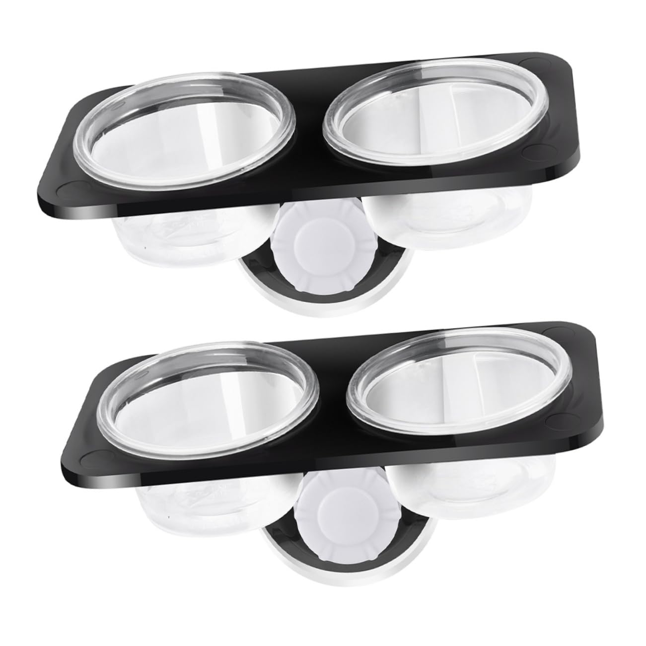 Parliky 2Pcs Reptile Food and Water Bowls Stable Double Bowl Feeder for Lizard and Reptile Easy to Install for Crested Gecko and Other Pets