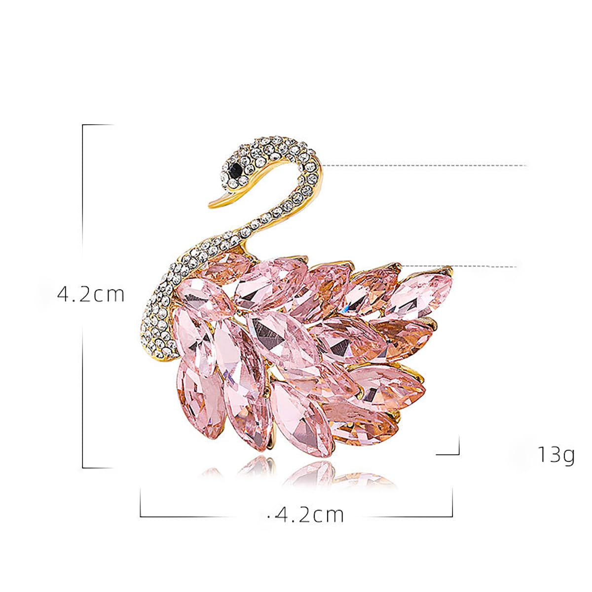 Elegante Schwanen-Broschen mit Strasssteinen, Kristall-Schwanen-Brosche, Anstecknadeln für Damenmode